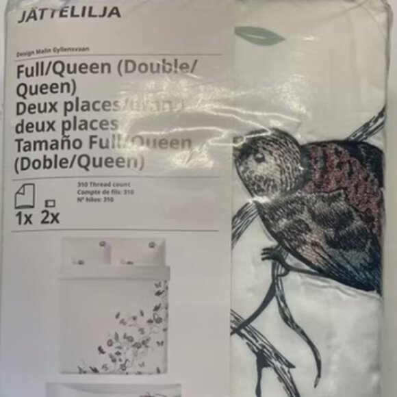 IKEA Other - IKEA JÄTTELILJA Duvet cover and pillowcase(s), white/floral patterned Full/Queen